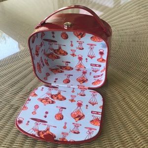 Hard Sided Red Purse/Makeup Carrying Case